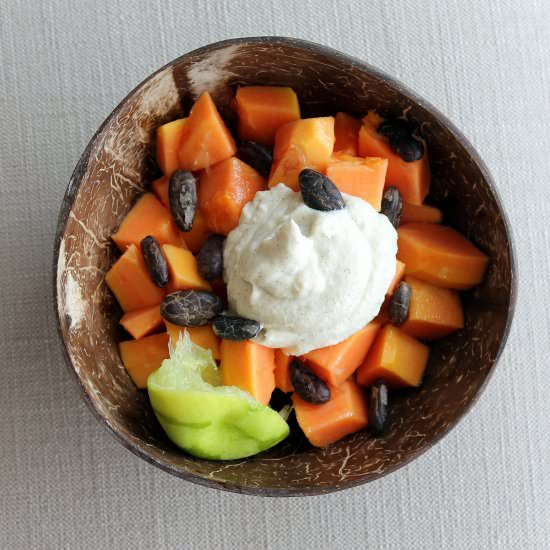 Papaya Salad with Lime Cashew Cream
