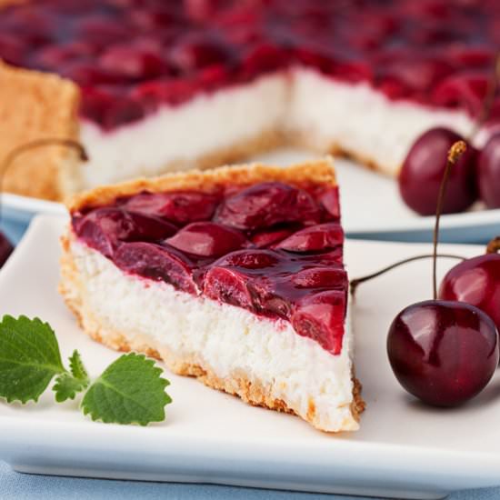 Cherry Coconut Greek Yogurt Tart
