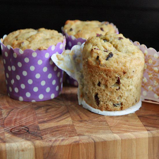 Applesauce and Cocoa Nib Muffins