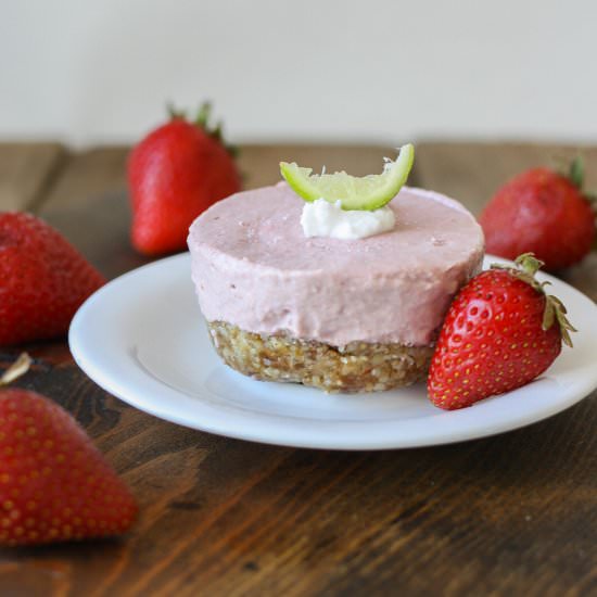 Raw Strawberry Margarita Cheesecake