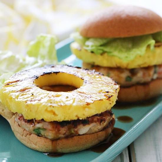 Aloha Teriyaki Shrimp Burgers