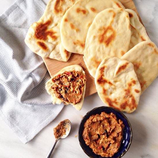 Baba Ghanoush and Naan Bread
