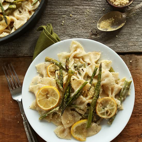Creamy Vegan Lemon Asparagus Pasta