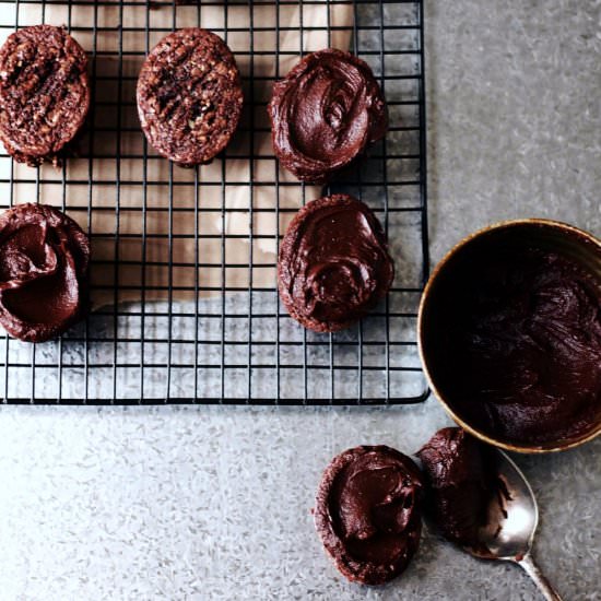 Chocolate Friands with Mocha Fudge