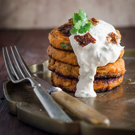 Smoked salmon sweet potato cakes