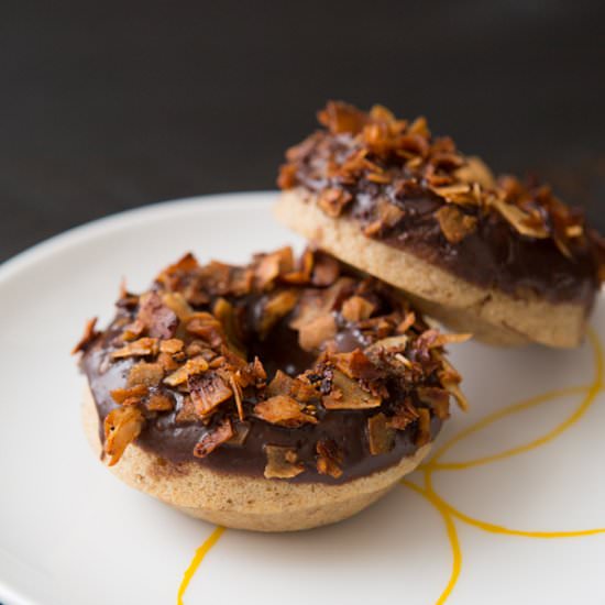 Chocolate Coconut Bacon Doughnuts