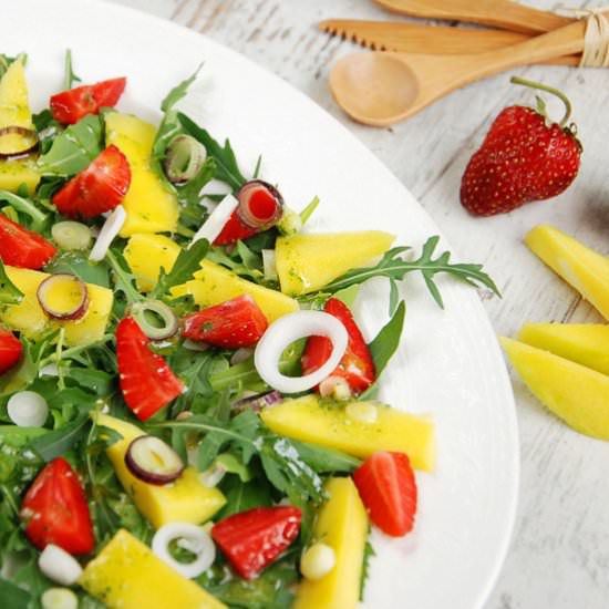 Mango, Strawberry, Arugula Salad
