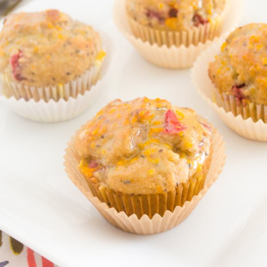 Strawberry Orange Ricotta Muffins