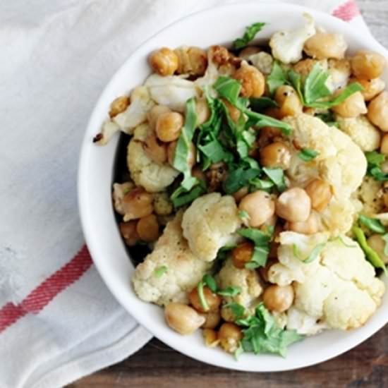Rasted Cauliflower and Chickpeas