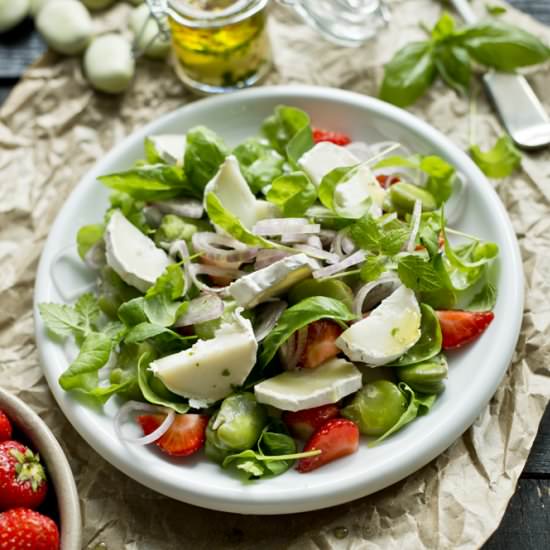 Salad with Broad Beans, Goat Cheese