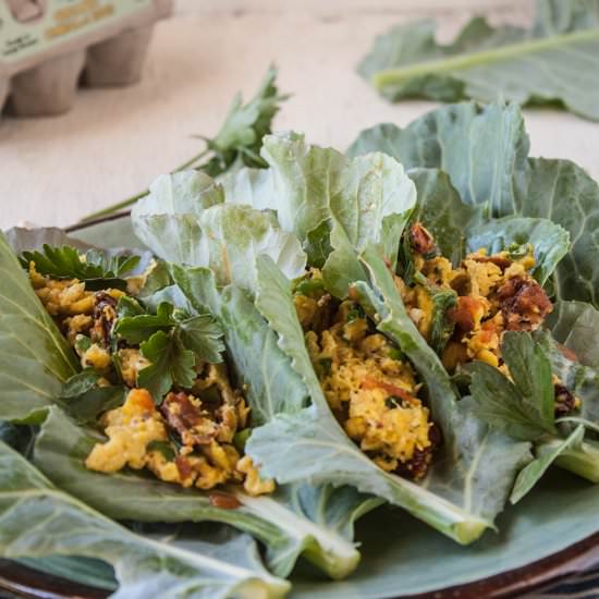 Collard Green Breakfast Burritos