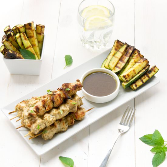 Grilled Pesto Chicken Kebabs