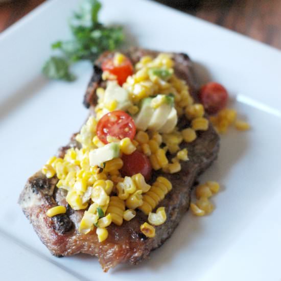 Charred Corn Salsa & Cumin Steak