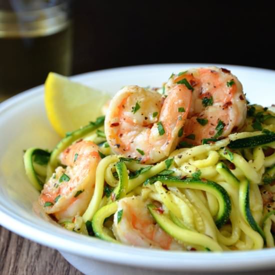 Skinny Shrimp Scampi & Zucchini