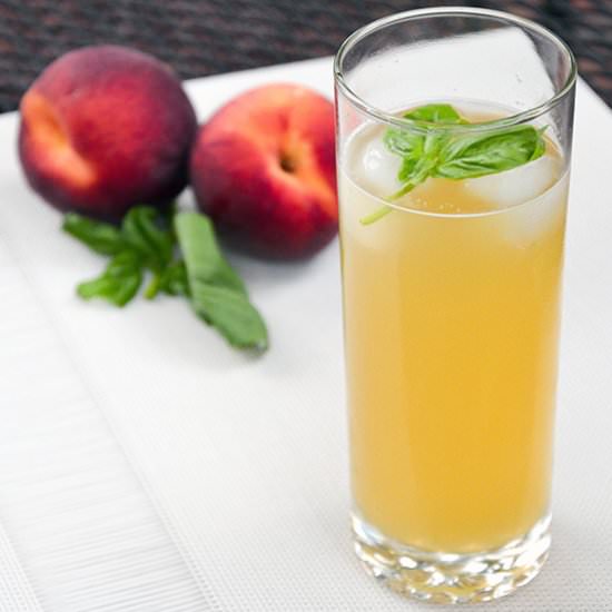 Peach and Basil Spritzer
