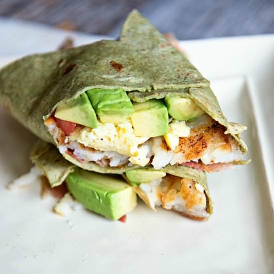 Hash Brown Avocado Breakfast Wrap