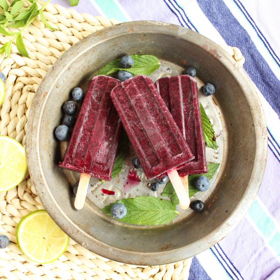 Blueberry Mojito Popsicles