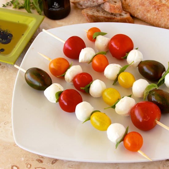 Heirloom Tomato Caprese Kabobs
