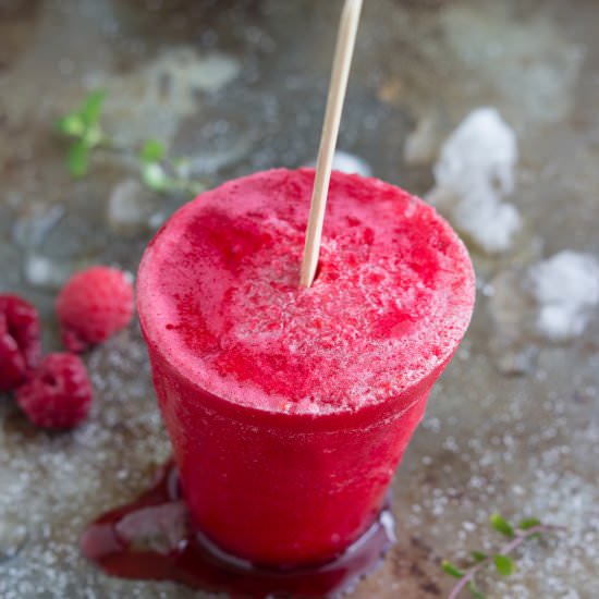 Raspberry-orange ice pops