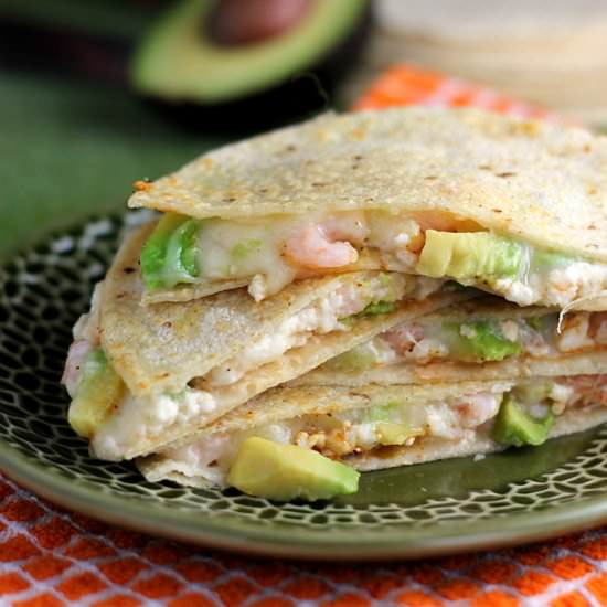 Avocado and Shrimp Quesadillas
