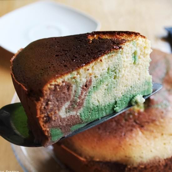 Marble Japanese soufflé cheesecake
