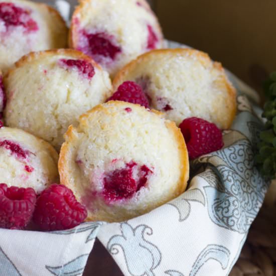 Healthier Raspberry Almond Muffins