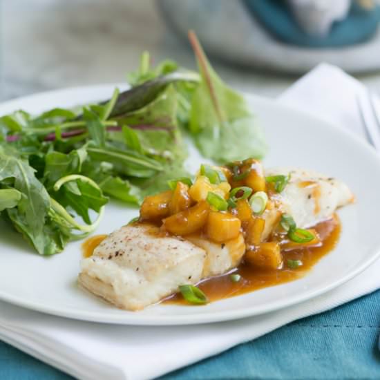 Halibut Pineapple Soy Ginger Sauce