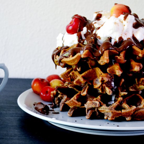 Cherry Nutella Waffles