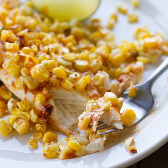 Tilapia with Roasted Corn