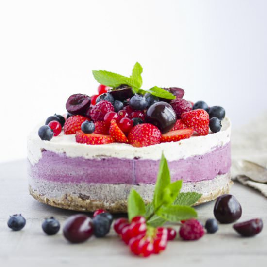 Poppy Seed and Berry Cashew Cake