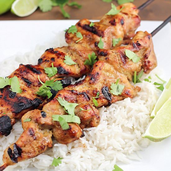Thai Coconut Chicken Skewers
