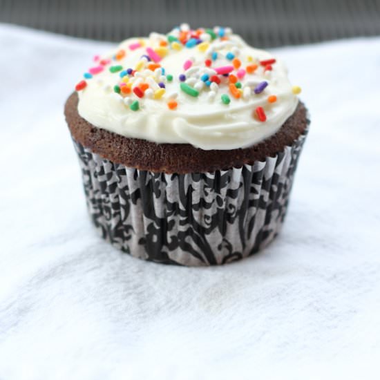 Dark Chocolate Red Wine Cupcakes