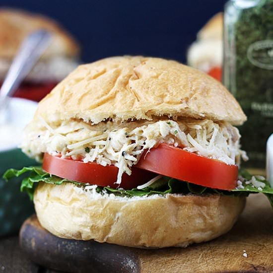 Slow Cooker Chicken Caesar Sliders