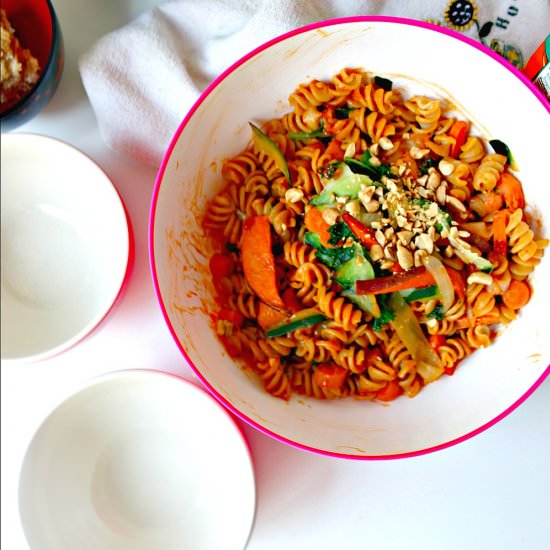 Gochujang Peanut Asian Pasta