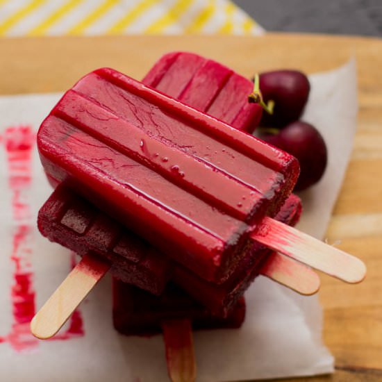 Sour Cherry & Herbs Ice Pops