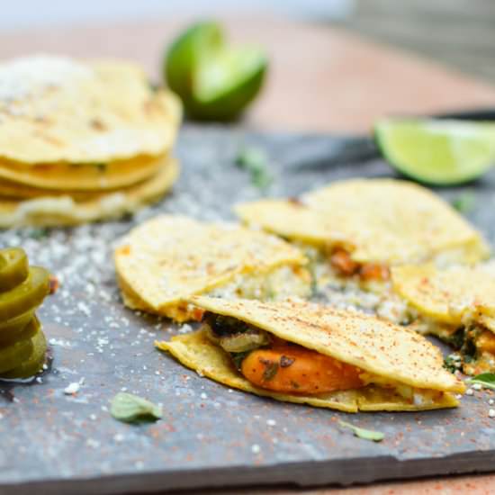 Sweet Potato Spinach Quesadillas