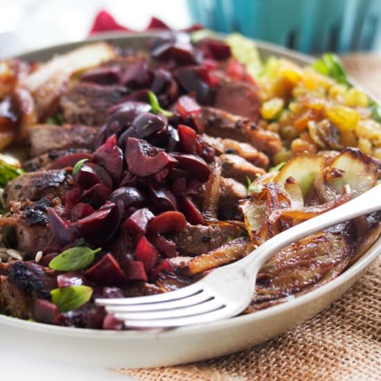 Steak Salad with Cherry Salsa