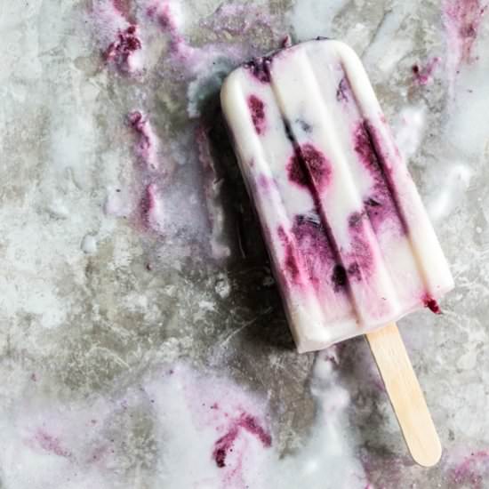 Roasted Berry Goat Cheese Popsicles