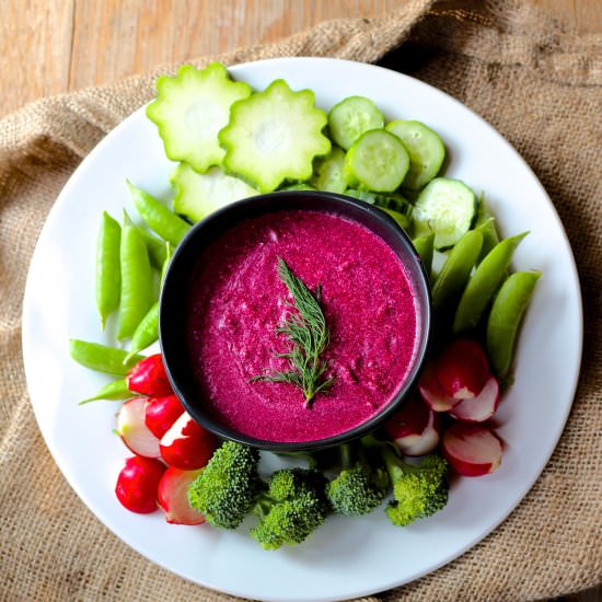 Roasted Beet, Zuchinni and Feta Dip