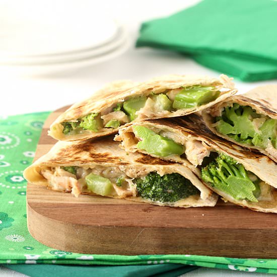 Chicken Alfredo Quesadillas