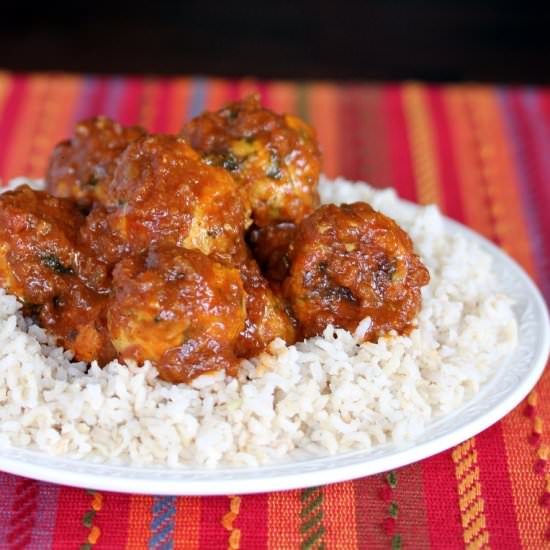 Turkey Meatballs in Curry Sauce