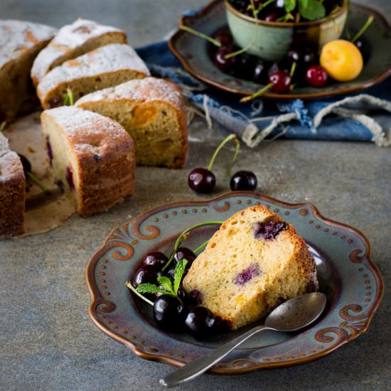 Olive Oil Stone Fruit Cake