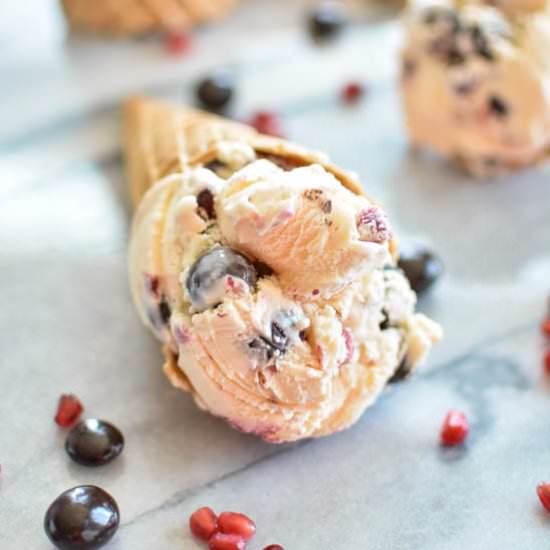 Vanilla Ice Cream with Pomegranate