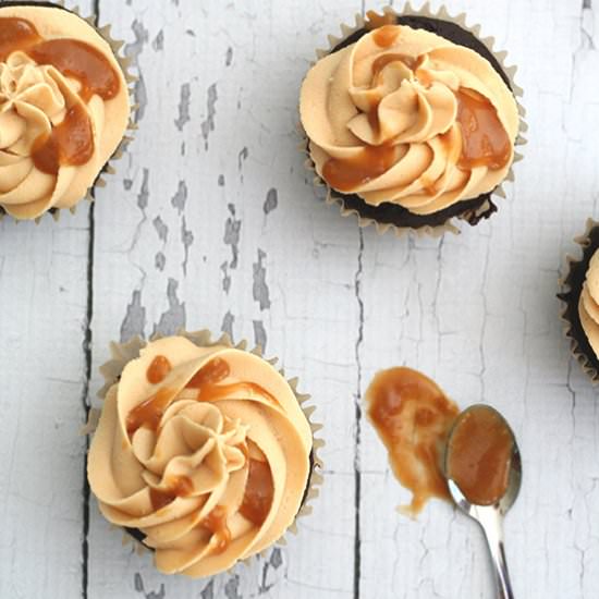 Salted Caramel Brownie Cupcakes