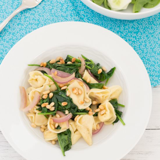 Tortellini with Spinach & Pine Nuts