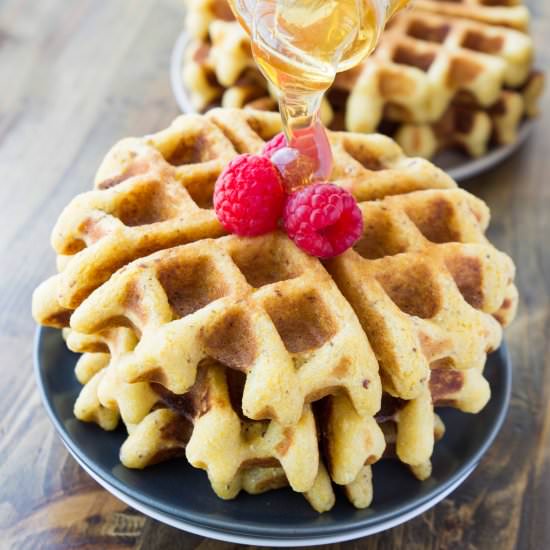 Crispy Honey Cornbread Waffles