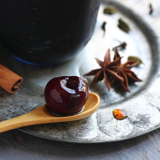 Spiced Balsamic Pickled Cherries