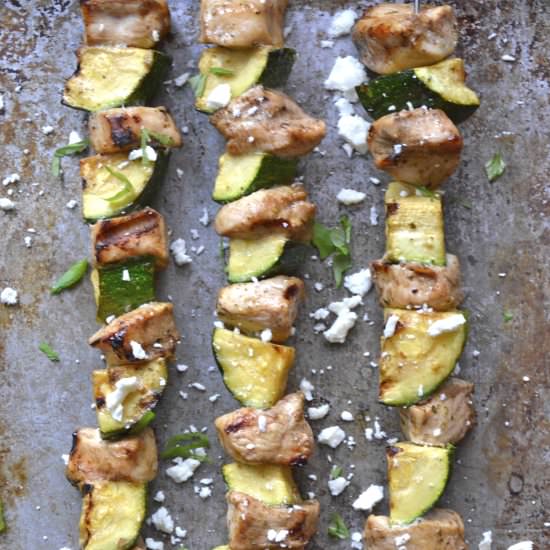 Balsamic Chicken & Zucchini Skewers