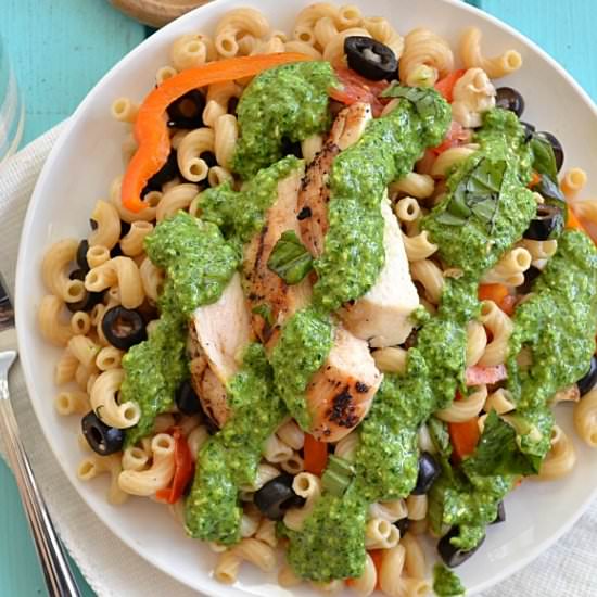 Grilled Chicken Veggie Pasta Salad
