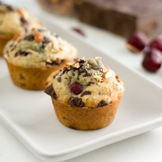 Dark Chocolate Cherry Almond Muffin